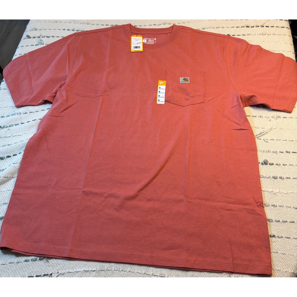 Carhartt Mens XL Loose Fit Heavyweight Short Sleeve Pocket T-Shirt Terracotta